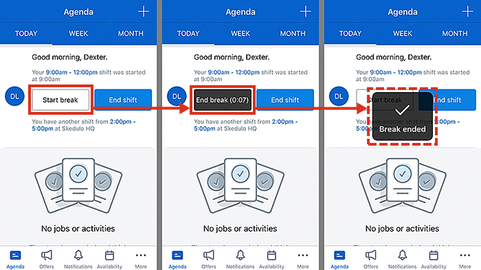 Taking a break during a shift.